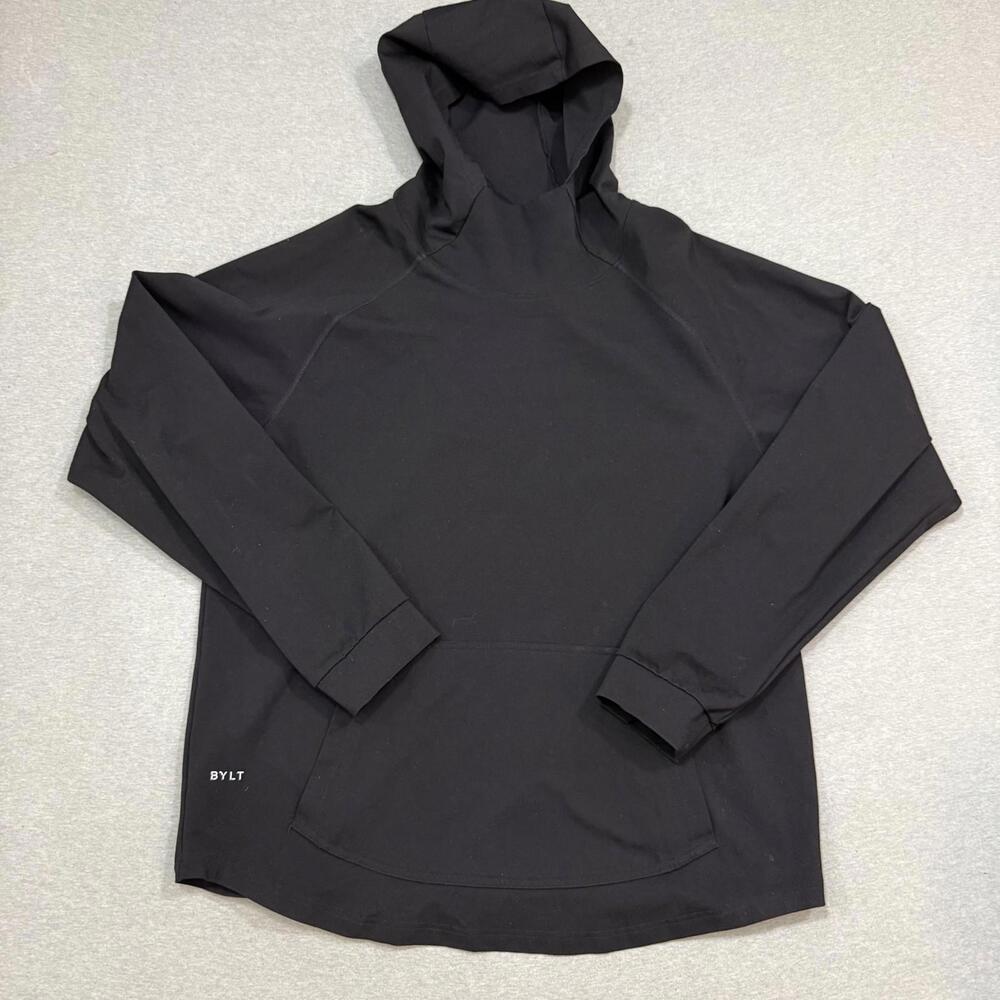 BYLT Hoodie Mens 2XL Black Elite Drop Cut Pullover Sweater Activewear Tech